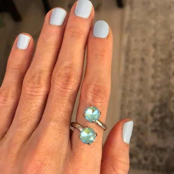 Aquamarine Crystal Statement Ring - Picture 2 of 12
